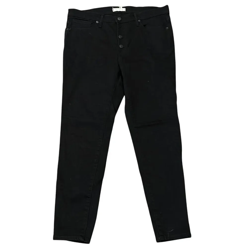 MADEWELL Black 9" Mid Rise Skinny Leg Button Fly Jeans Size 32 - Picture 2 of 7